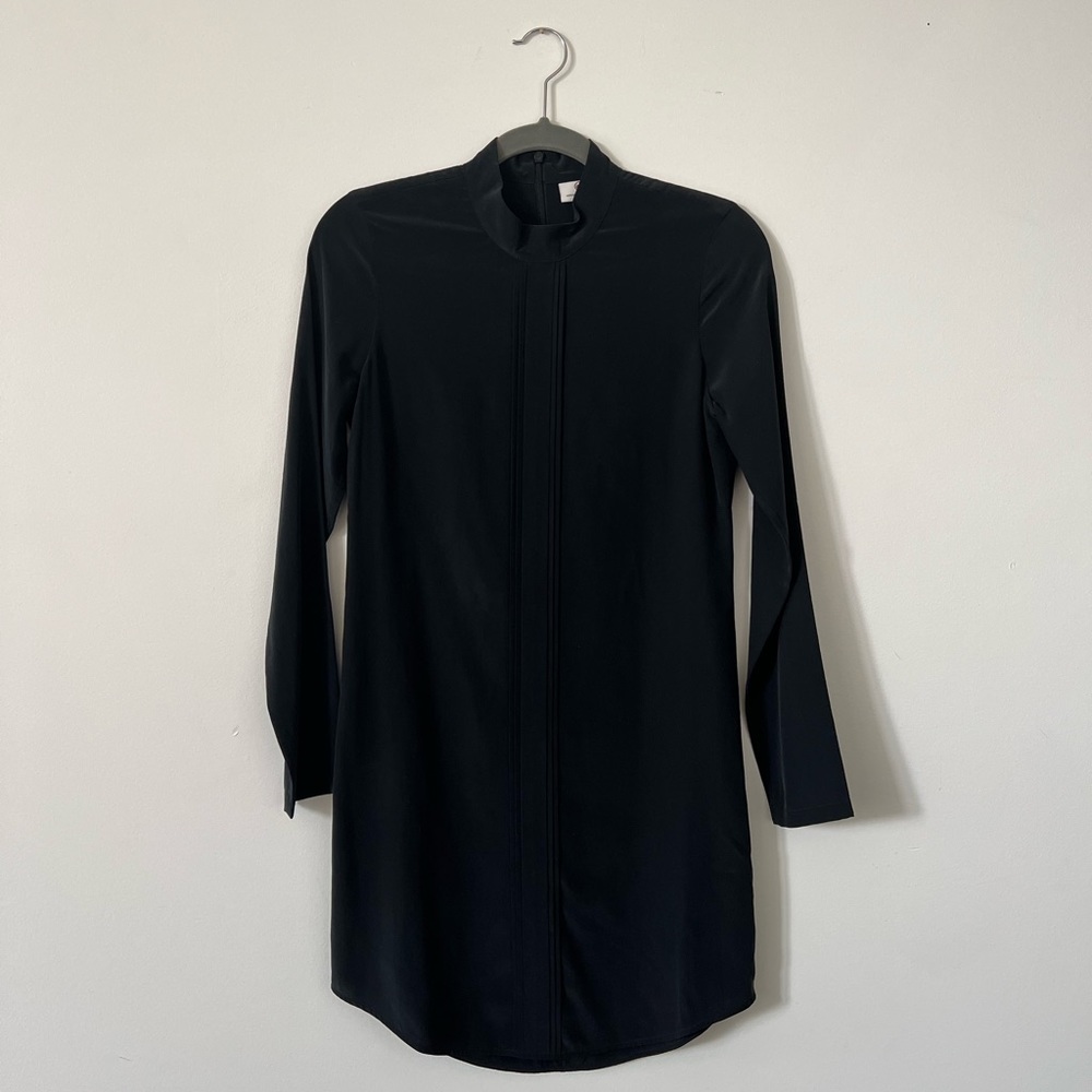 Adriano Goldschmied Black Silk Long Sleeved Dress XS